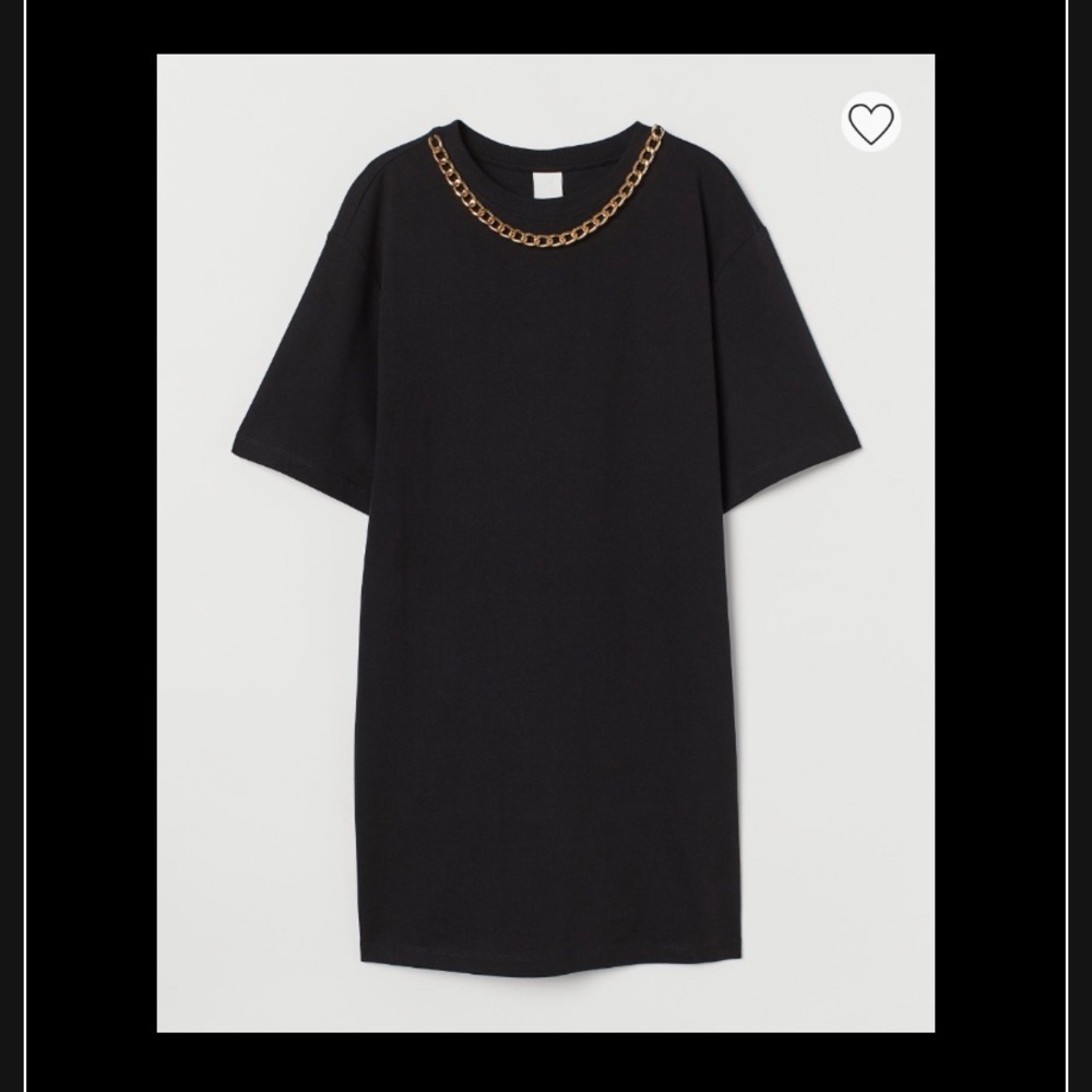 TEE-SHIRT DRESS WITH GOLD CHAIN -H&M